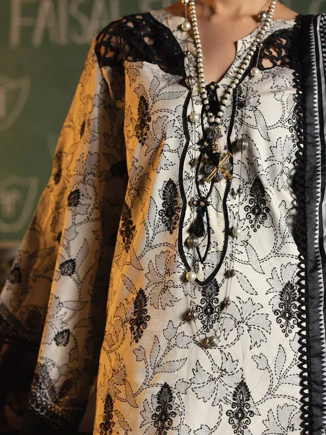 Faiza Faisal Maya Luxury Lawn Beige Organza – view 3 – Poshaq