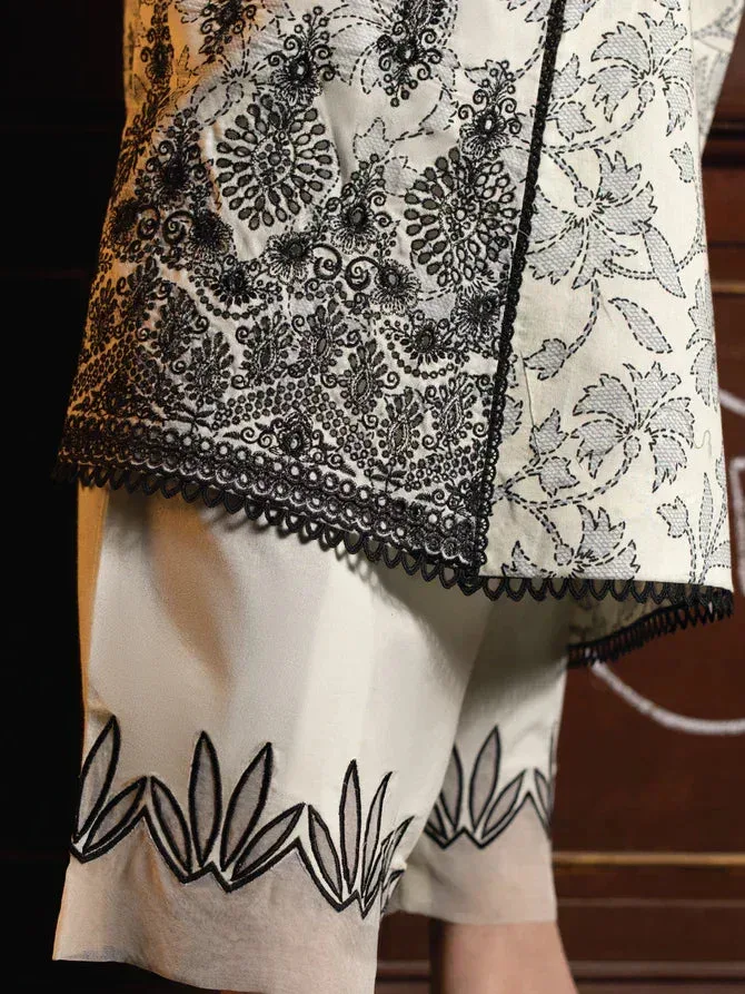Faiza Faisal Maya Luxury Lawn Beige Organza – view 4 – Poshaq