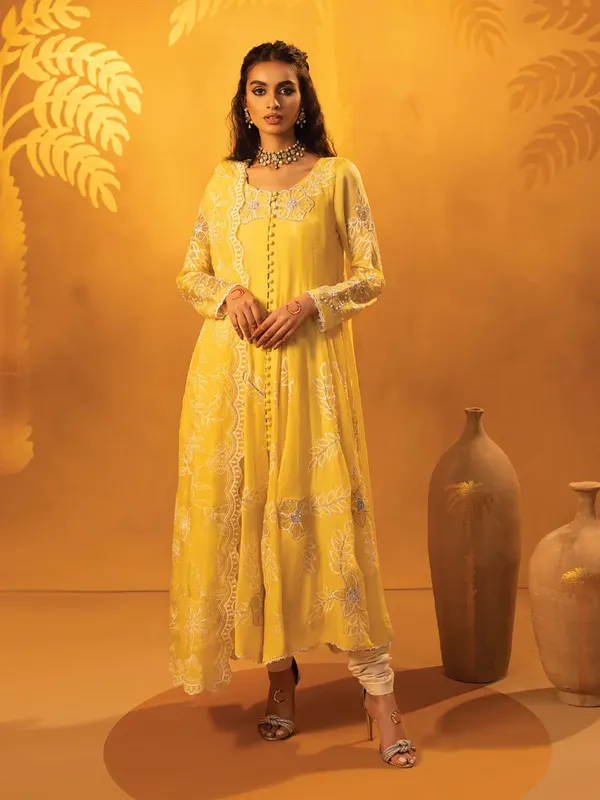Faiza Faisal Signature Pret Eid Edit Yellow Cotton – view 1 – Poshaq