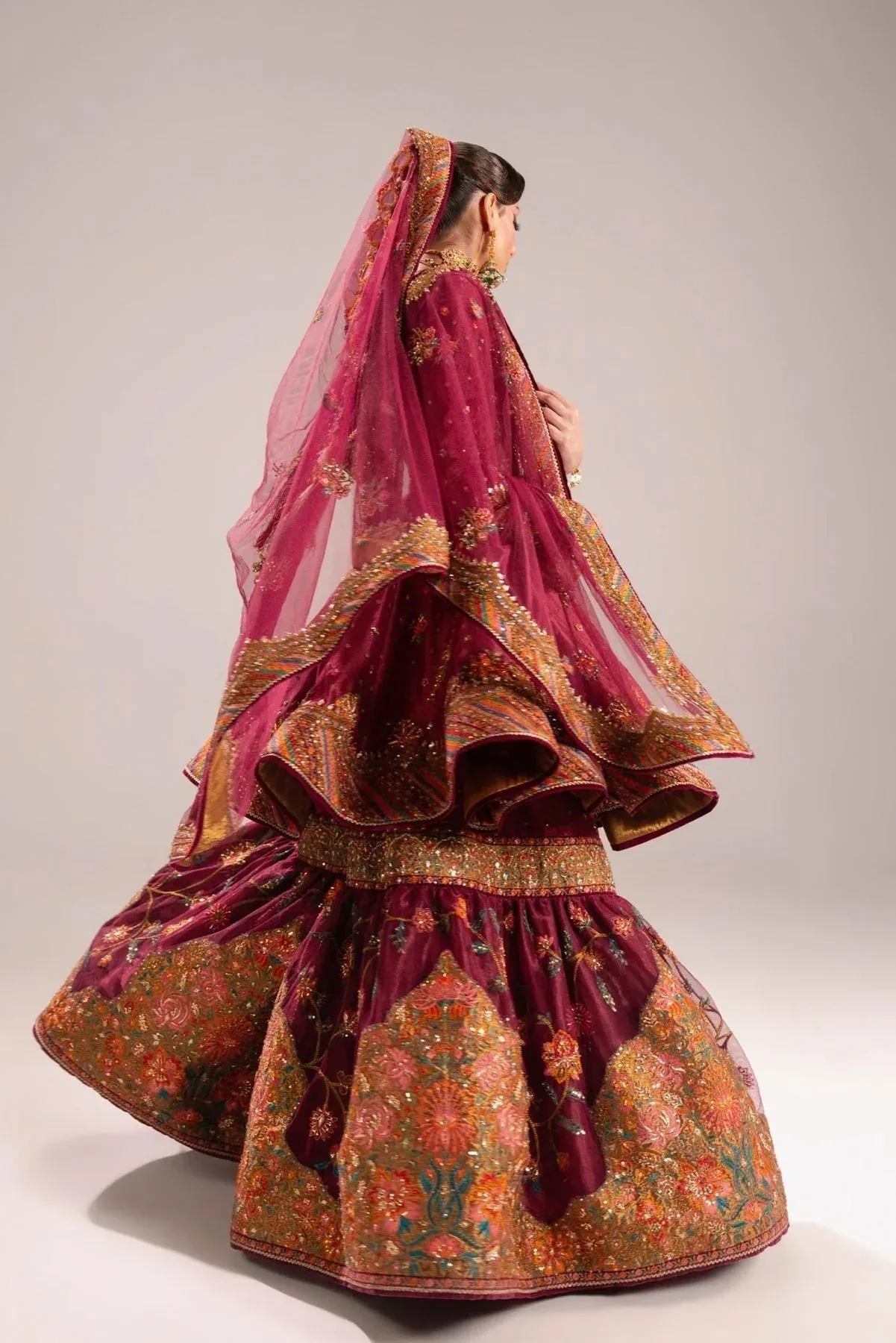 Fahad Hussayn Mutanjan Bridals Berry Tissue – view 7 – Poshaq