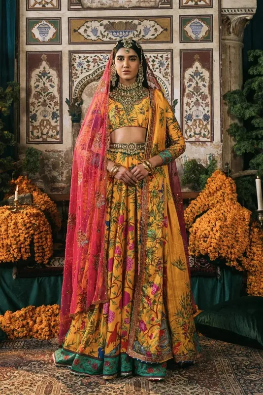 Fahad Hussayn Lawn Banger Yellow Cotton – view 1 – Poshaq