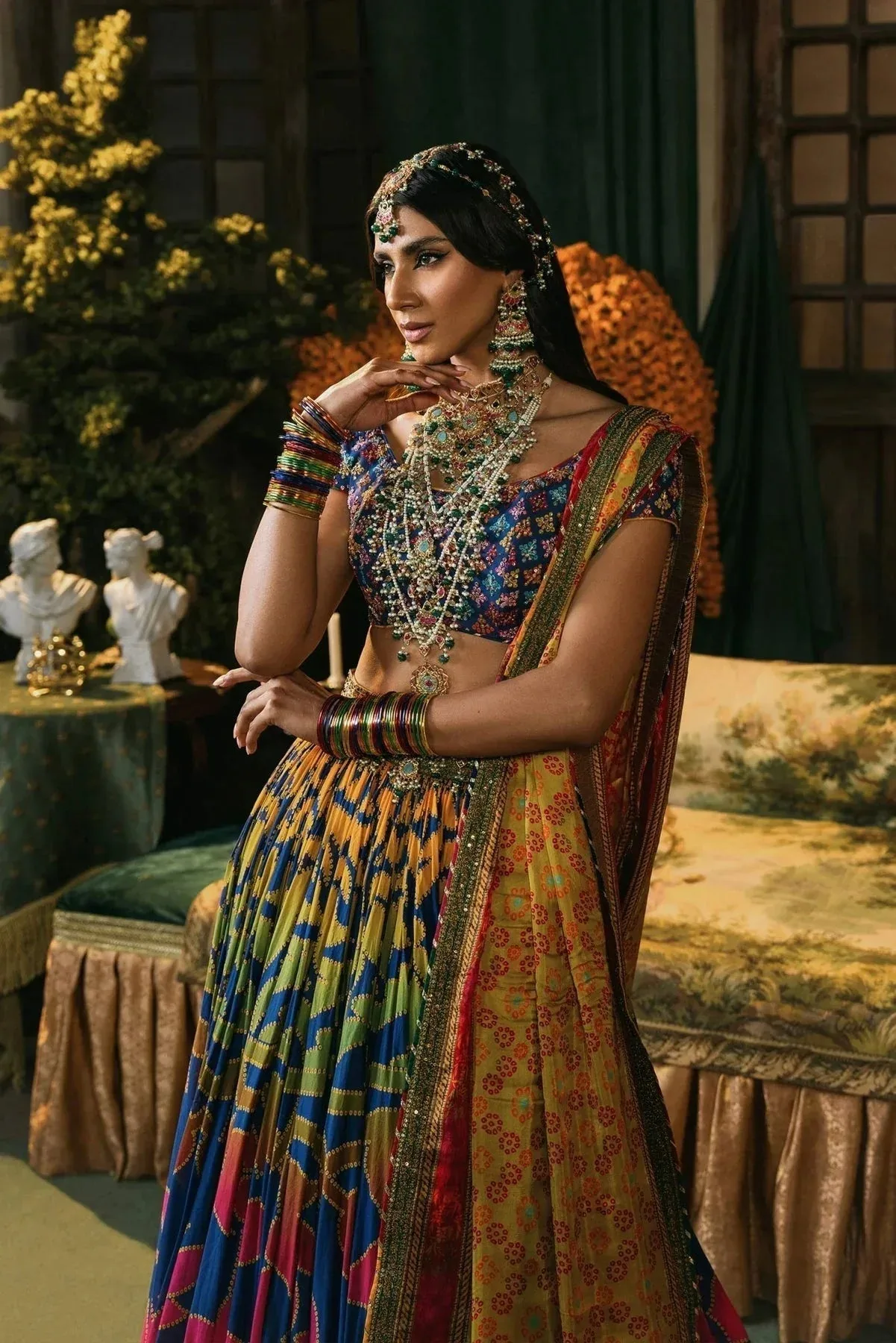 Fahad Hussayn Lawn Banger Blue Cotton – view 3 – Poshaq