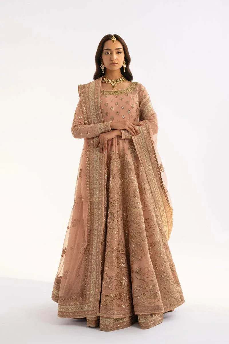 Fahad Hussayn Ashk o Atar Peach Pink Organza – view 1 – Poshaq