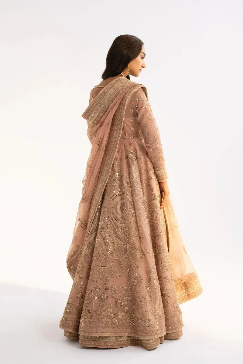 Fahad Hussayn Ashk o Atar Peach Pink Organza – view 2 – Poshaq