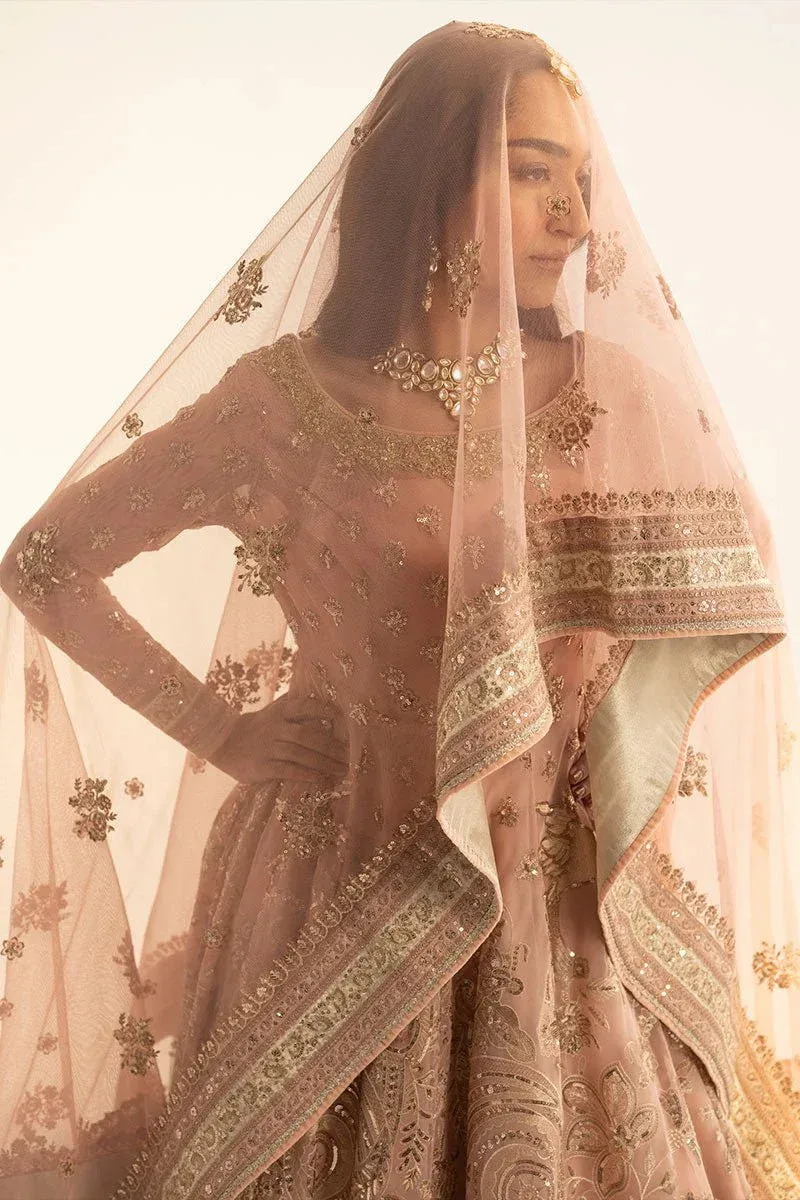 Fahad Hussayn Ashk o Atar Peach Pink Organza – view 4 – Poshaq