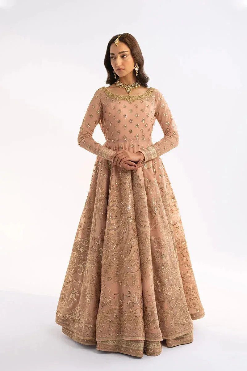 Fahad Hussayn Ashk o Atar Peach Pink Organza – view 5 – Poshaq