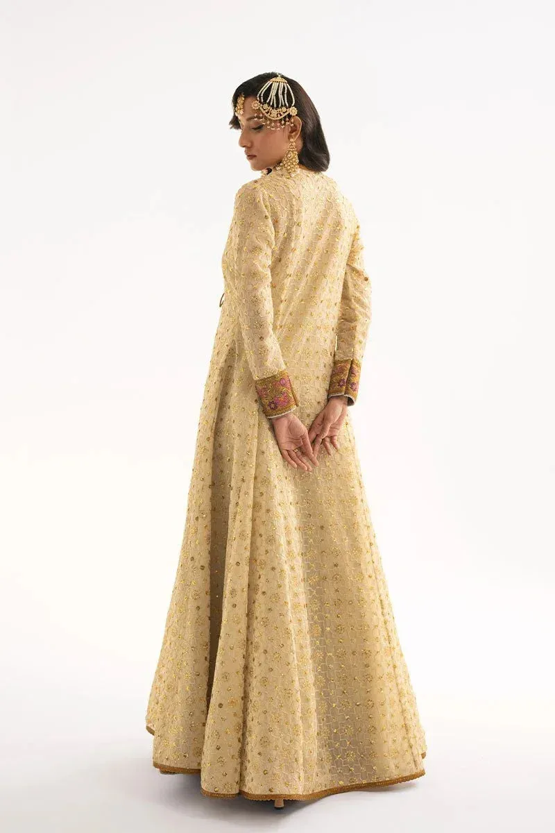 Fahad Hussayn Ashk o Atar Ivory Organza – view 2 – Poshaq