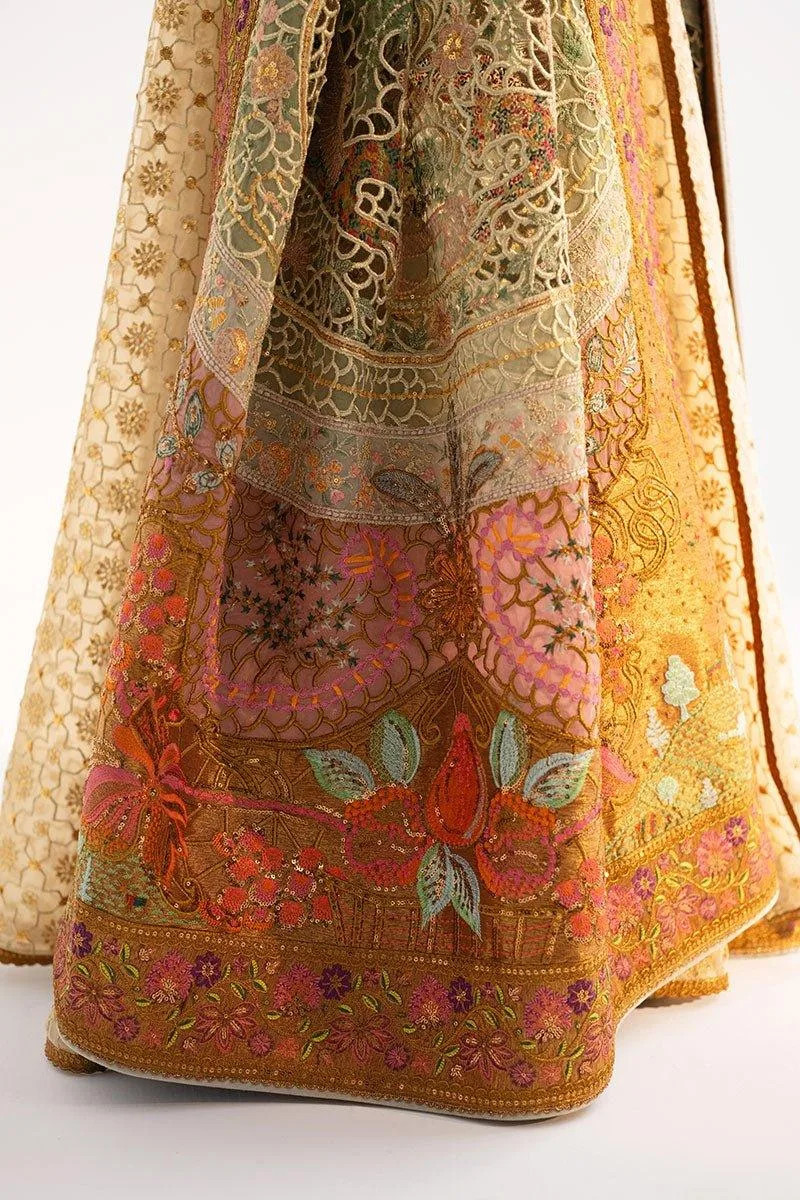 Fahad Hussayn Ashk o Atar Ivory Organza – view 5 – Poshaq