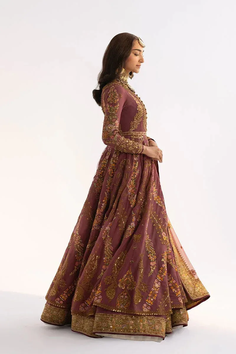 Fahad Hussayn Ashk o Atar Rosy Brown Silk – view 6 – Poshaq