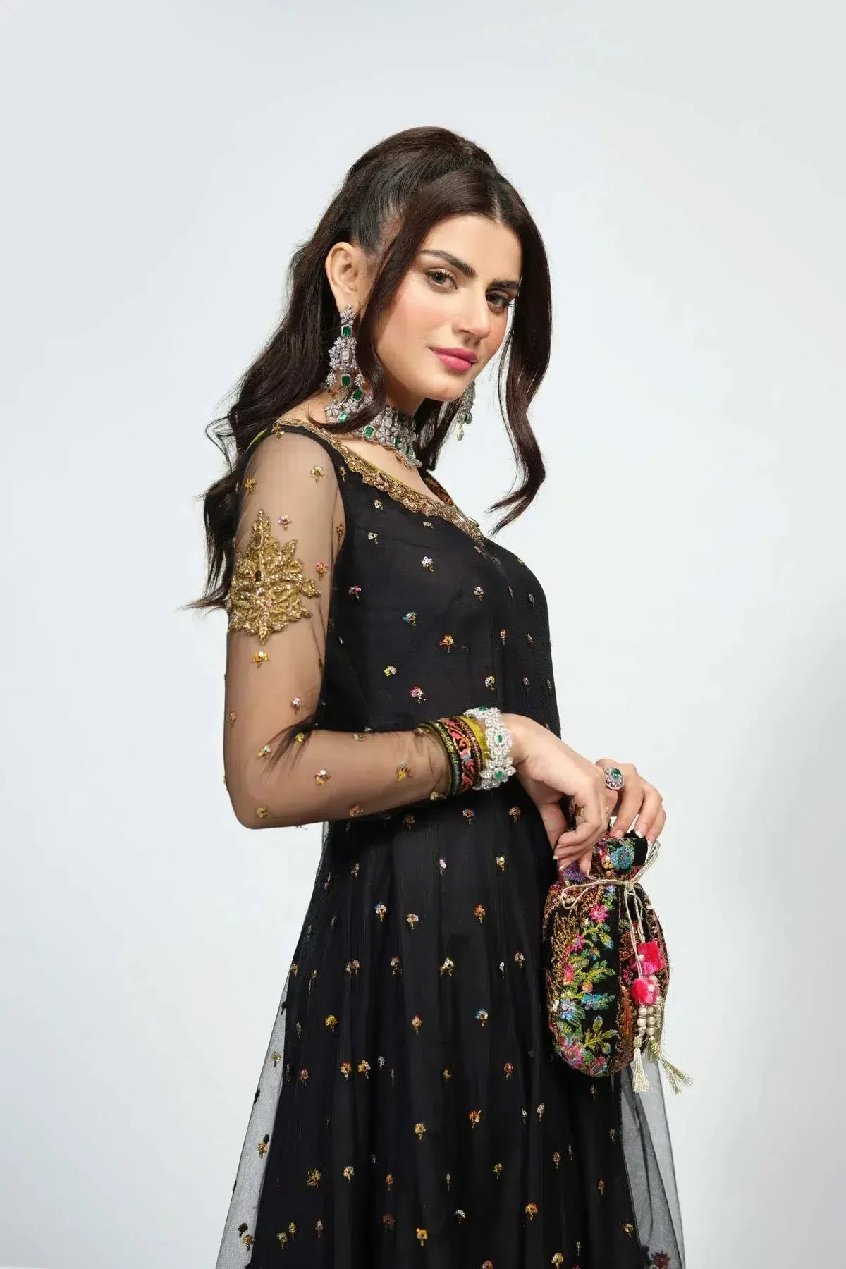 Fahad Hussayn National Sport Casbah Black Velvet – view 5 – Poshaq