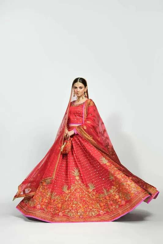 Fahad Hussayn National Sport Casbah Pink Jacquard – view 1 – Poshaq