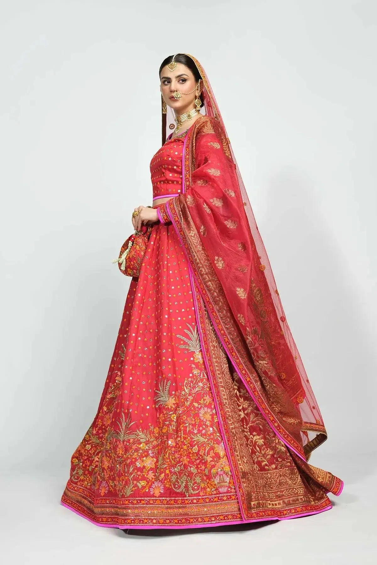Fahad Hussayn National Sport Casbah Pink Jacquard – view 2 – Poshaq