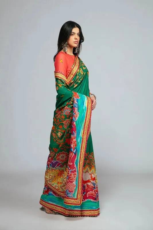 Fahad Hussayn Tribalvention Formals Green Lawn – view 1 – Poshaq