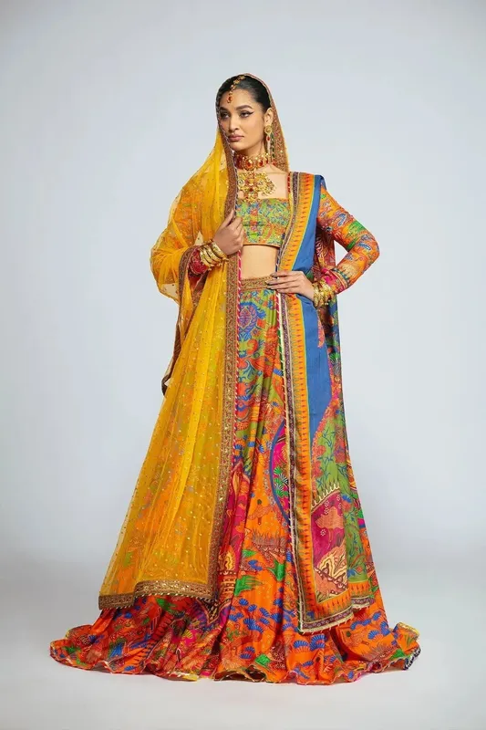 Fahad Hussayn Tribalvention Formals Yellow Cotton – view 1 – Poshaq
