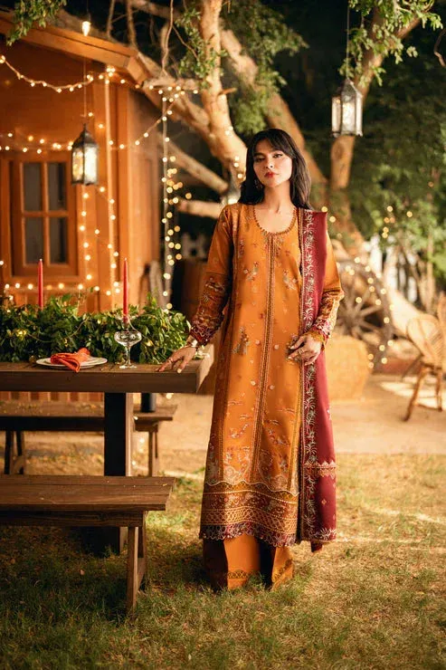 Burnt Orange long shirt in Marina twill with clean cut – view 1 – Poshaq