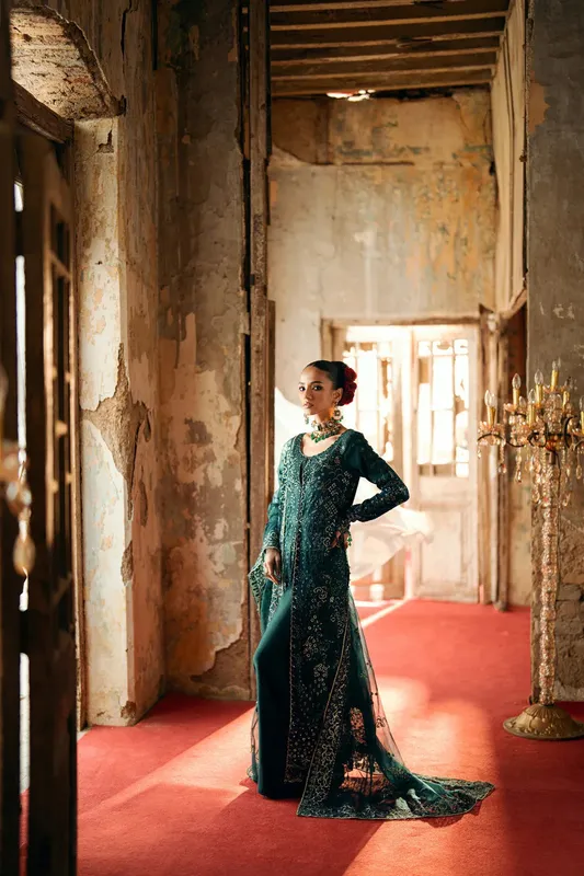 Florent Mehermaah Wedding Formals green Raw Silk – view 1 – Poshaq