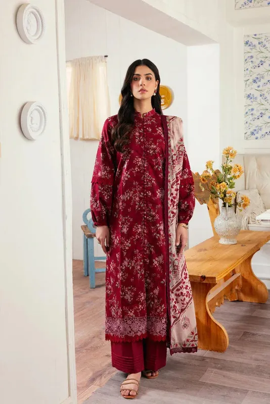 Florent Daily Wear Vol 2 Maroon Lawn – view 1 – Poshaq
