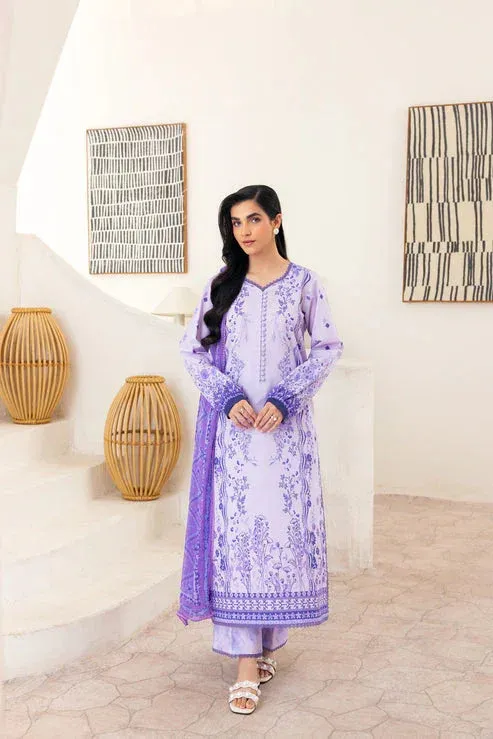 Florent Luxury Print Lavender Chiffon – view 1 – Poshaq
