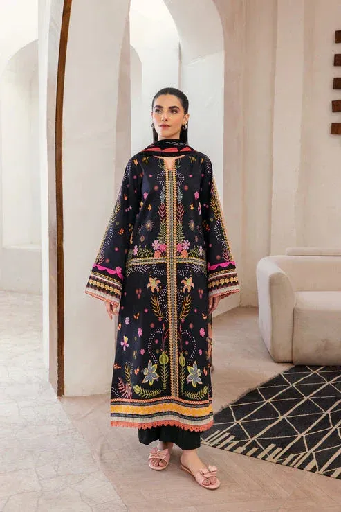 Florent Luxury Print Black Chiffon – view 1 – Poshaq
