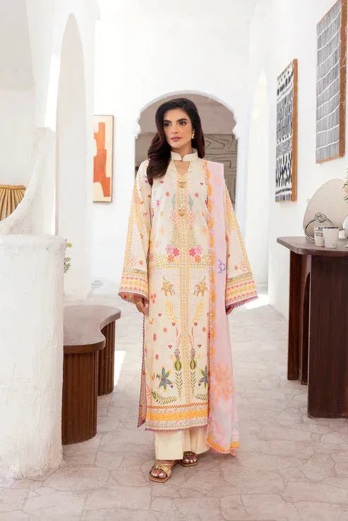 Florent Luxury Print Cream Chiffon – view 1 – Poshaq