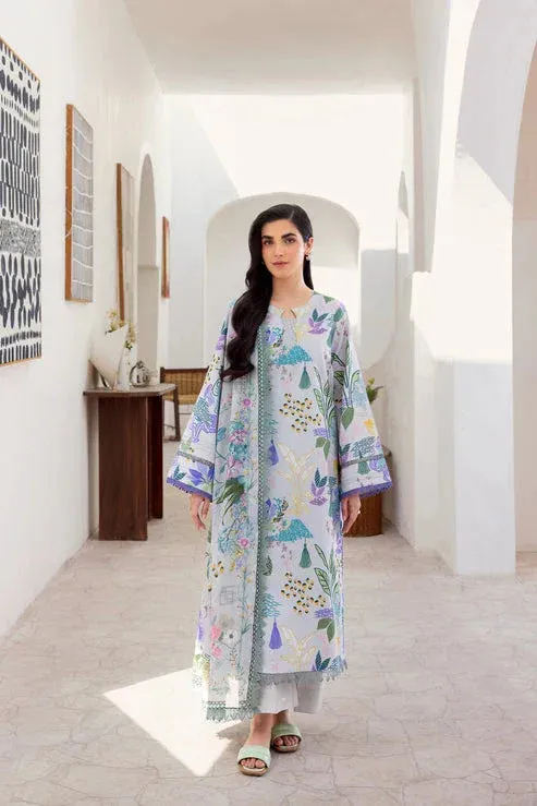 Florent Luxury Print Grey Cambric – view 1 – Poshaq