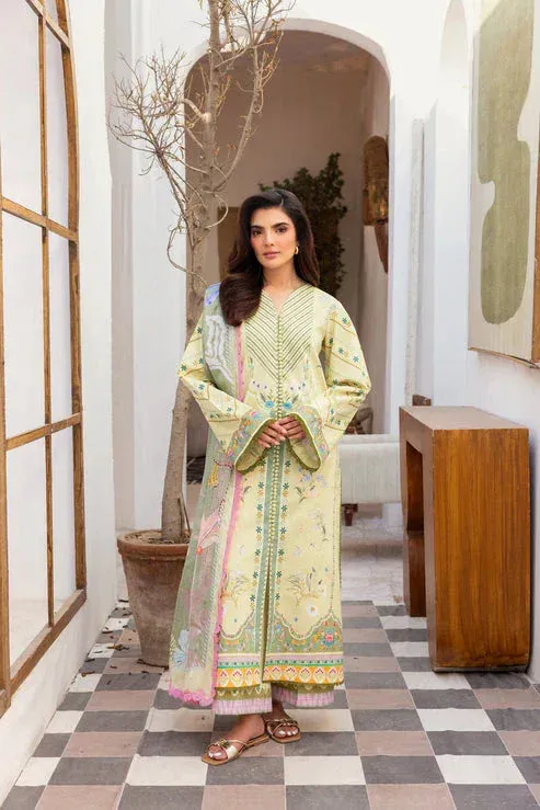 Florent Luxury Print Lime Cambric – view 1 – Poshaq