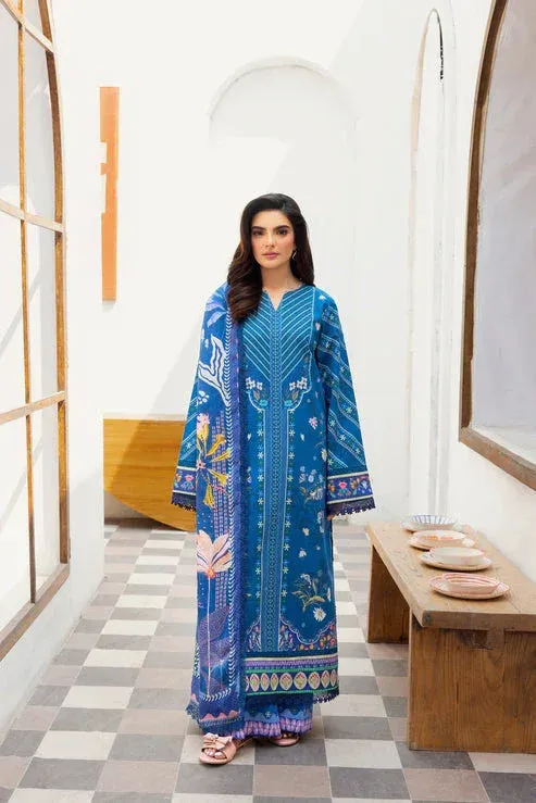 Florent Luxury Print Blue Cambric – view 1 – Poshaq
