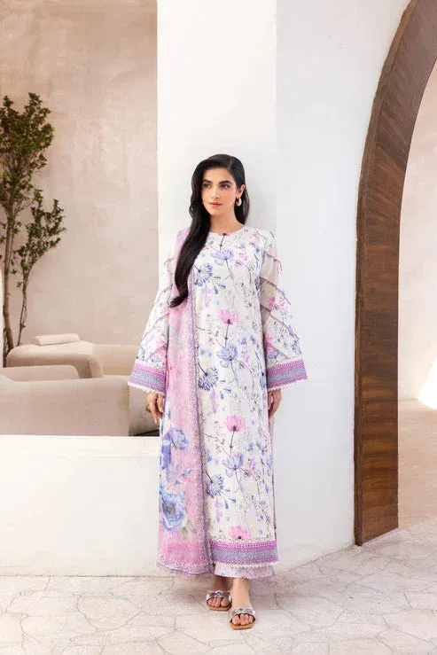 Florent Luxury Print Off White Chiffon – view 1 – Poshaq