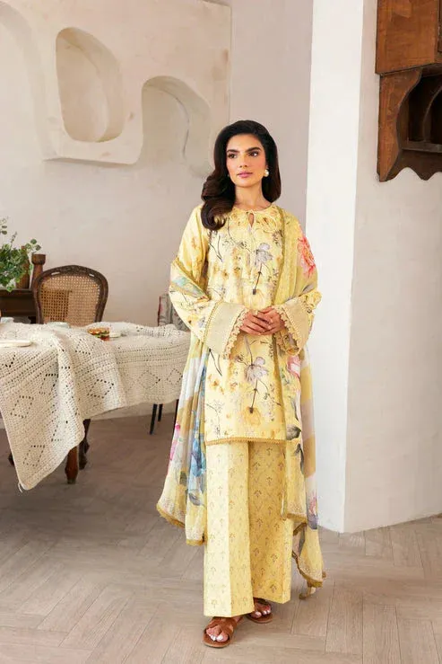 Florent Luxury Print Lemon Yellow Chiffon – view 1 – Poshaq
