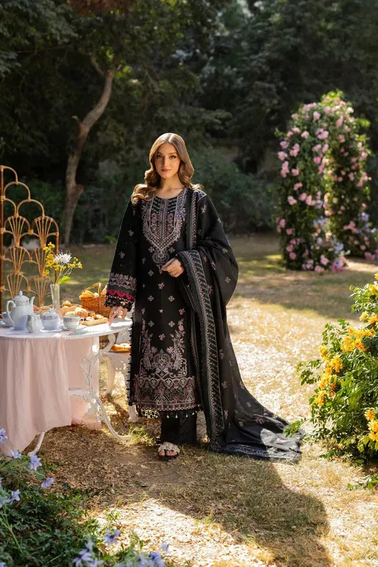 Florent Chikankari Eid 25 Black Cambric – view 1 – Poshaq