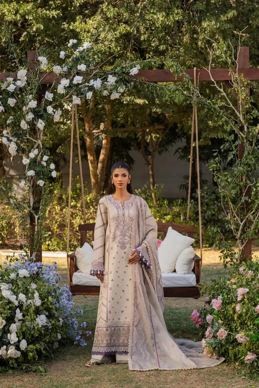 Florent Chikankari Eid 25 Off White Organza – view 1 – Poshaq