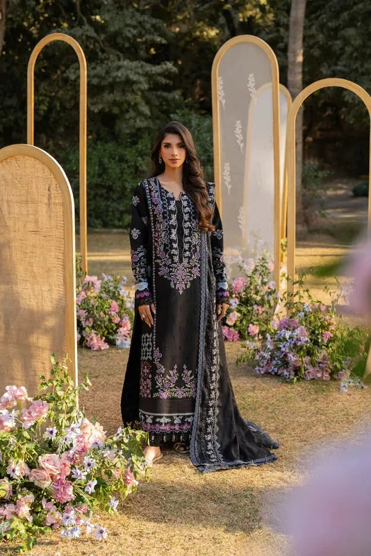 Florent Chikankari Eid 25 Black Cambric – view 1 – Poshaq