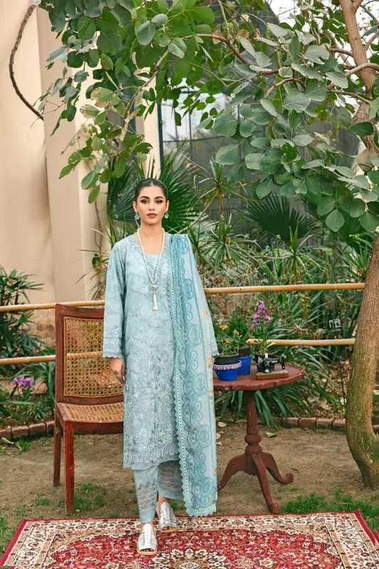 Florent Luxury Lawn 24 Blue Lawn – view 1 – Poshaq