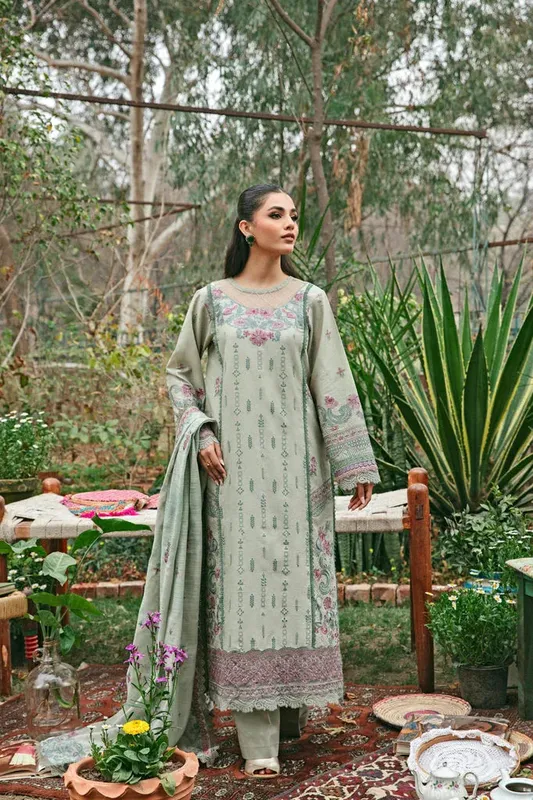 Florent Luxury Lawn 24 Grey Cambric – view 1 – Poshaq