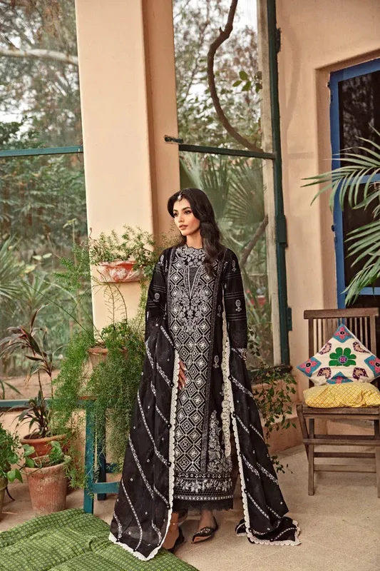 Florent Luxury Lawn 24 Black Cambric – view 1 – Poshaq
