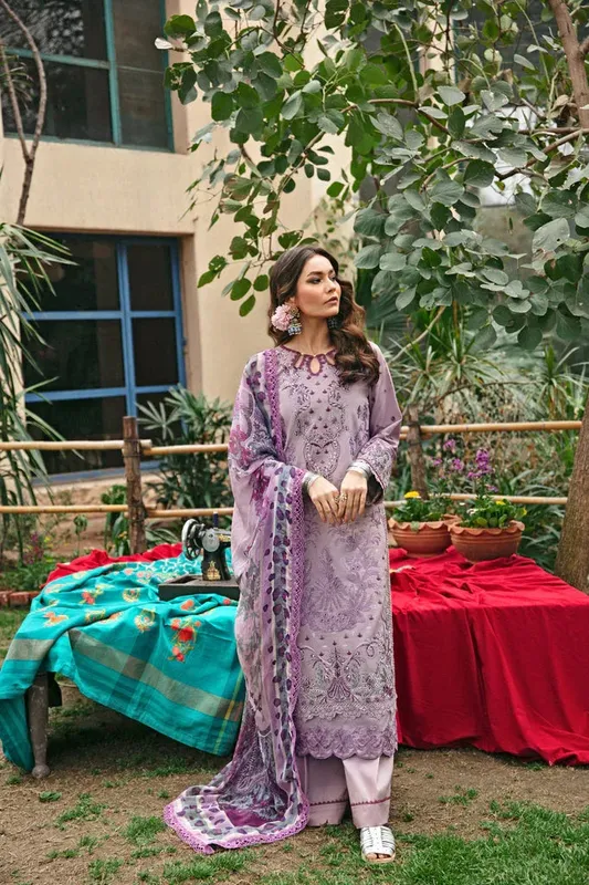 Florent Luxury Lawn 24 Purple Chiffon – view 1 – Poshaq
