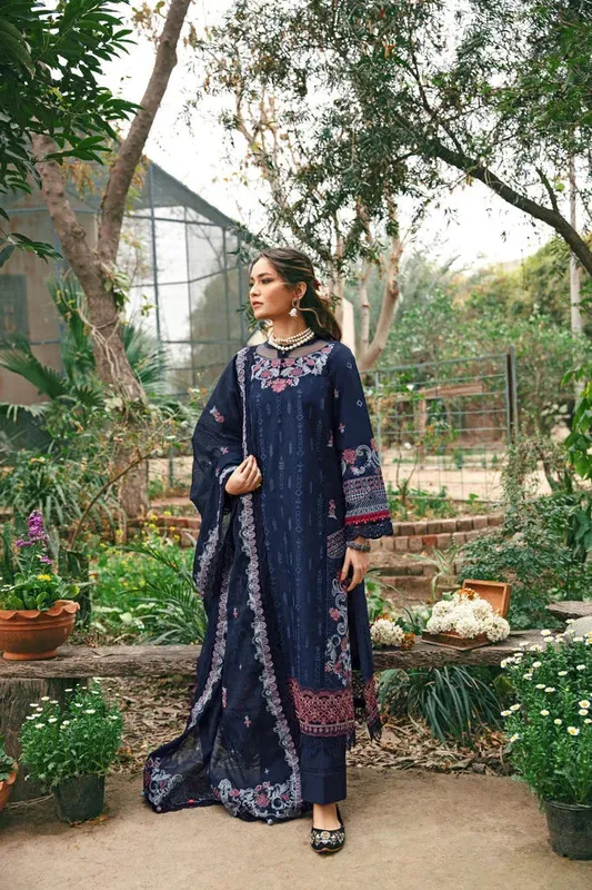 Florent Luxury Lawn 24 Blue Cambric – view 1 – Poshaq