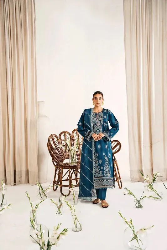 Florent Festive Lawn 24 Teal Cambric – view 1 – Poshaq