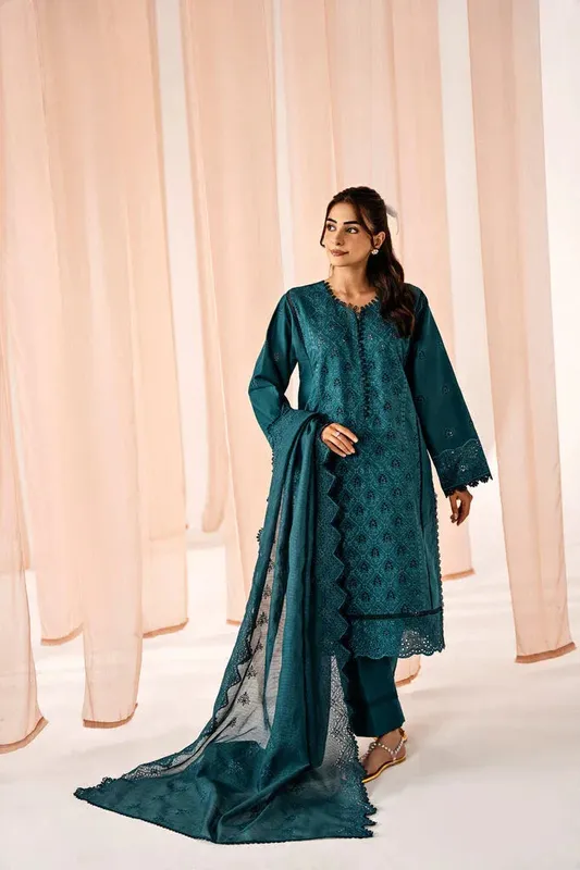 Florent Festive Lawn 24 Teal Cambric – view 1 – Poshaq