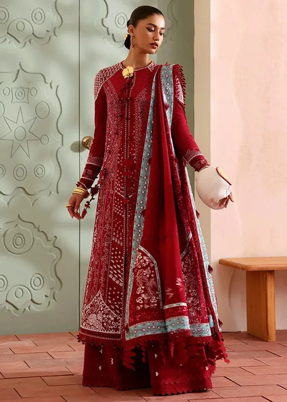 Suffuse Luxury Lawn Crimson Organza – view 1 – Poshaq