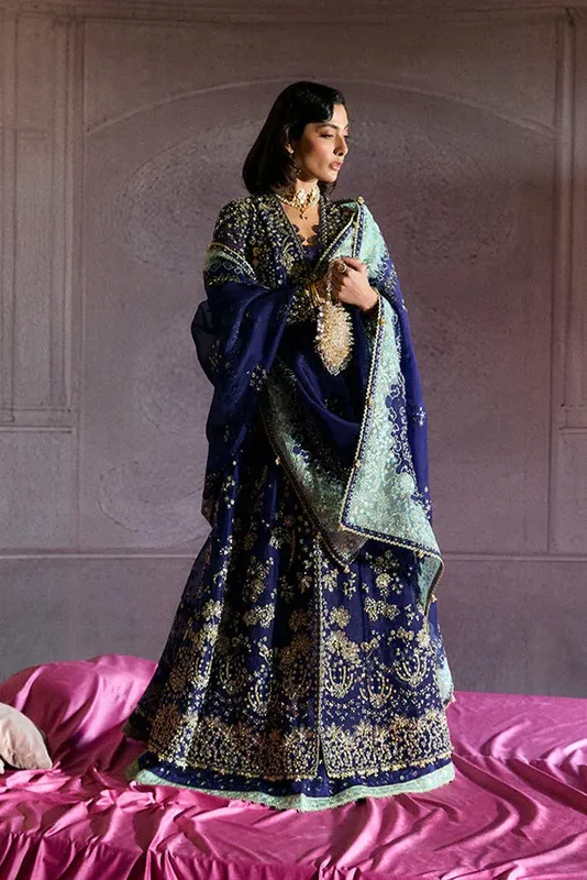 Suffuse Freeshia Wedding Formals Dark Blue Raw Silk – view 1 – Poshaq