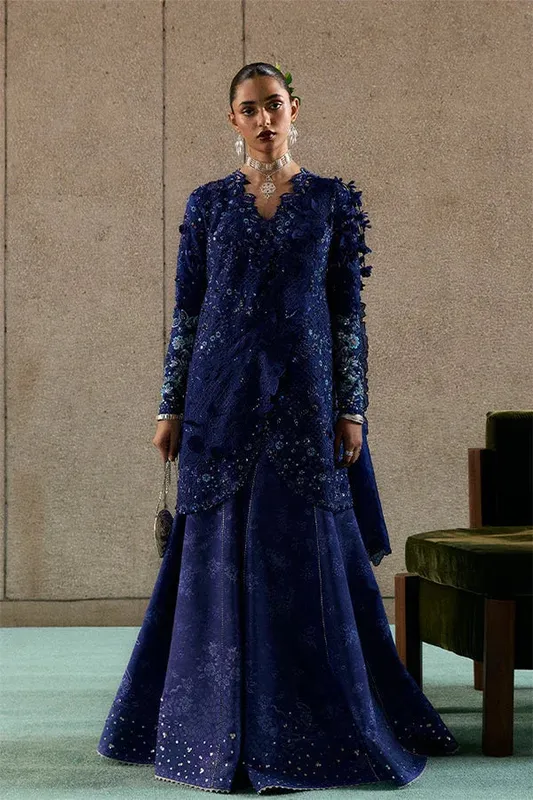Suffuse Freeshia RTW 25' Blue Raw Silk – view 1 – Poshaq