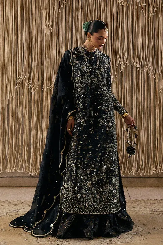 Suffuse Freeshia RTW 25' Black Raw Silk – view 1 – Poshaq