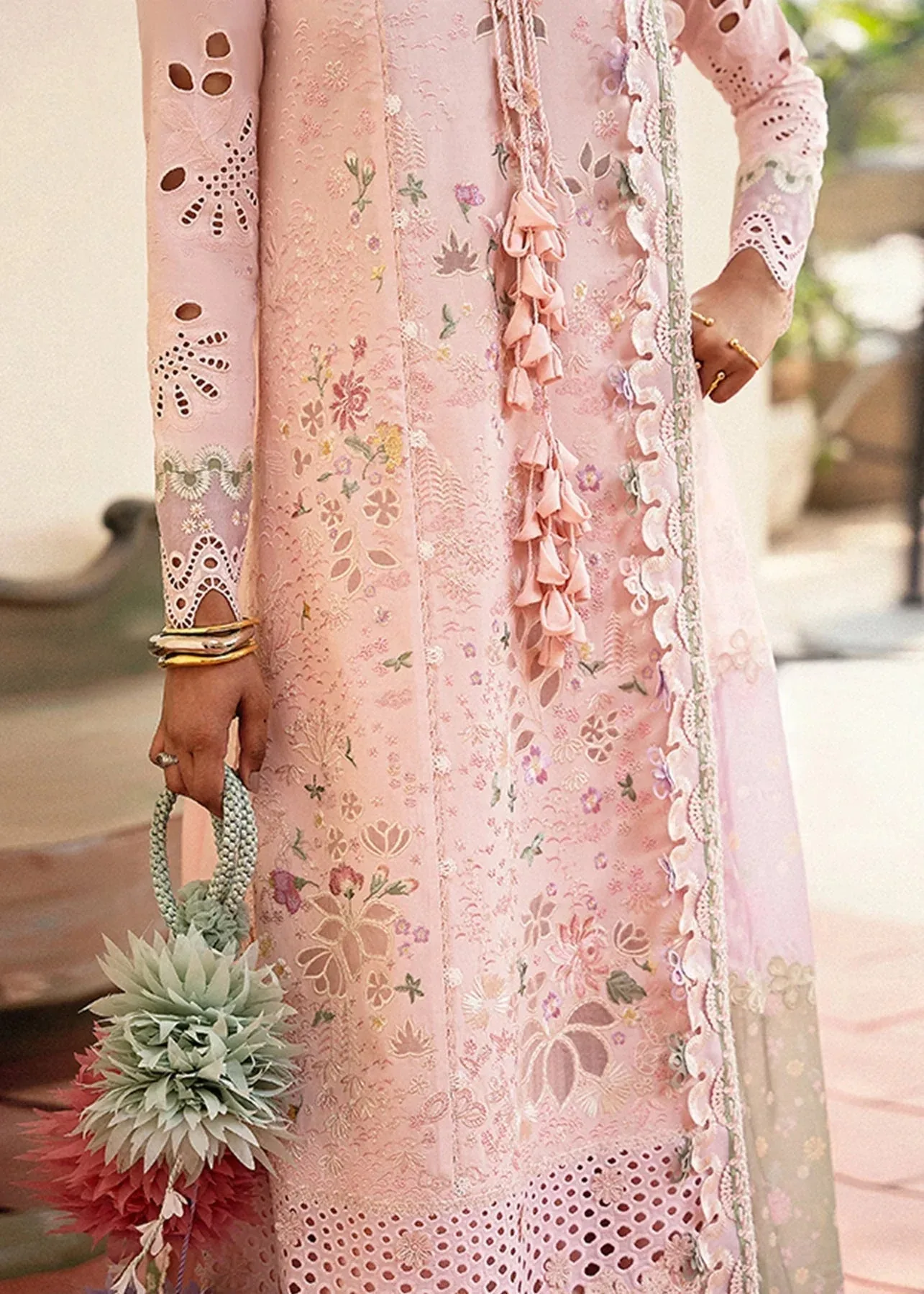 Suffuse Luxury Lawn 25 Light Pink Organza – view 2 – Poshaq