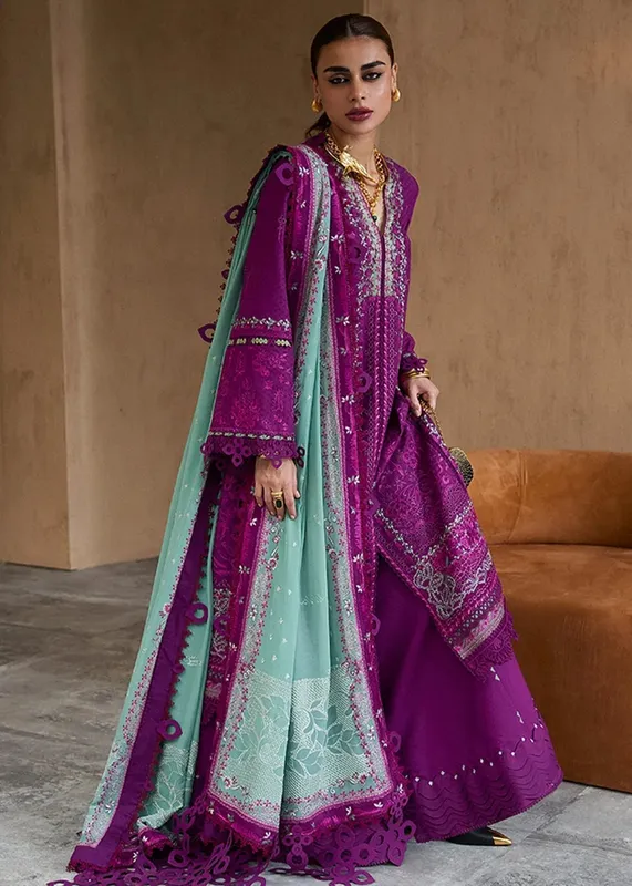 Suffuse Luxury Lawn 25 Magenta Jacquard – view 1 – Poshaq