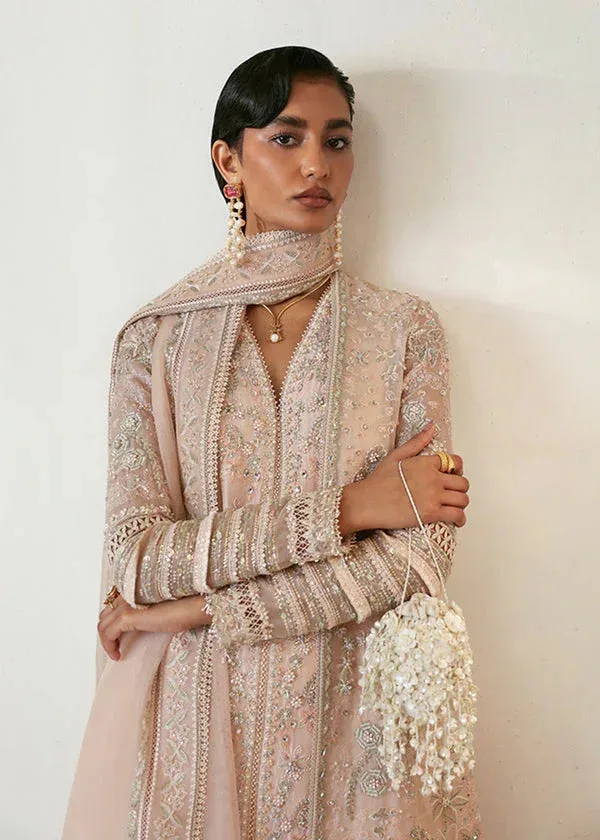Suffuse Freeshia Formal Peach Pink Raw Silk – view 1 – Poshaq