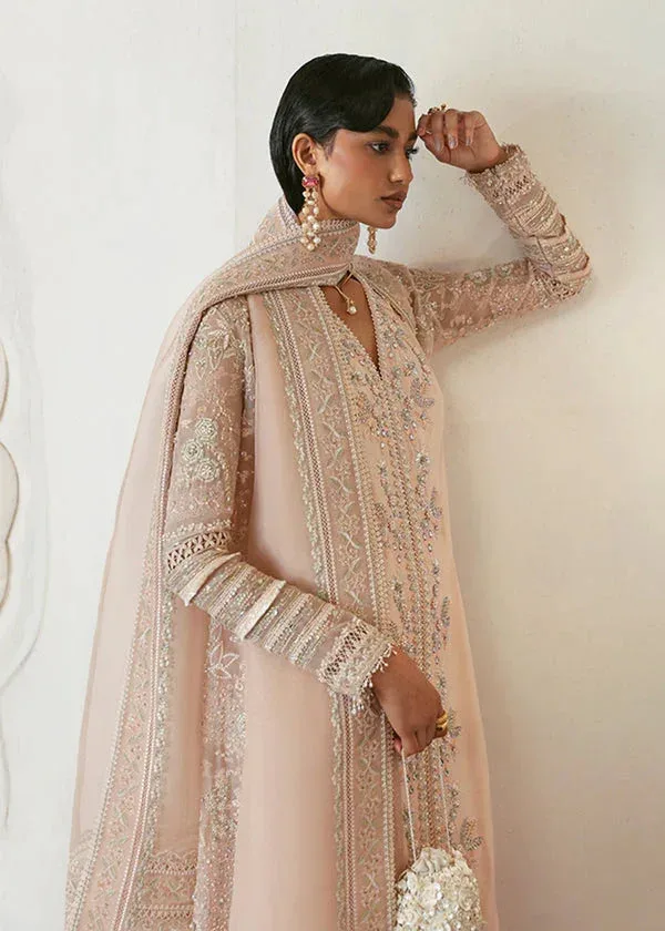 Suffuse Freeshia Formal Peach Pink Raw Silk – view 2 – Poshaq