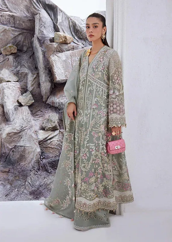 Suffuse Freeshia Formal Pastel Green Raw Silk – view 1 – Poshaq