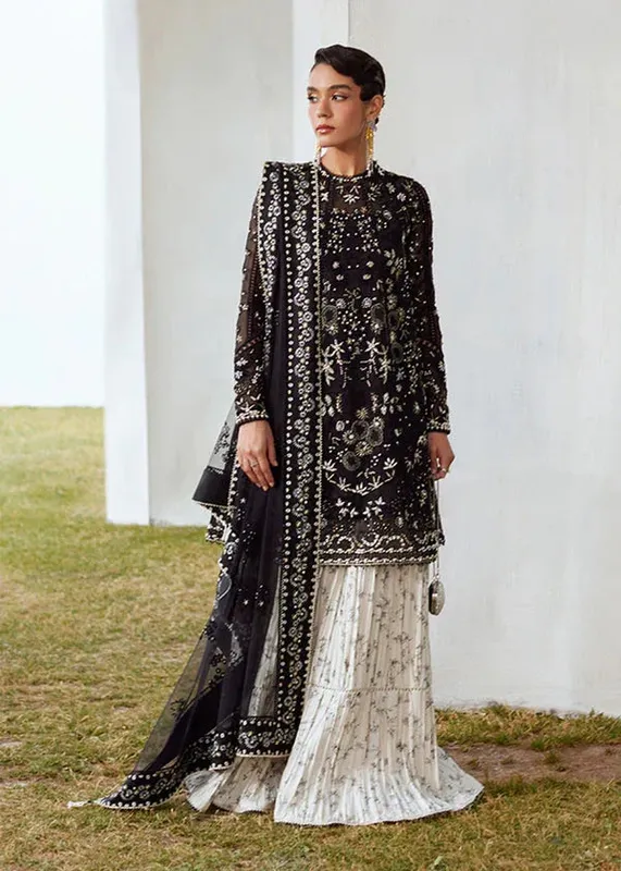 Suffuse Freeshia Formal Black Raw Silk – view 1 – Poshaq