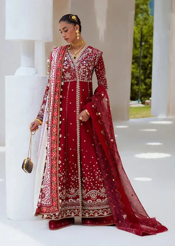Suffuse Freeshia Formal Red Raw Silk – view 1 – Poshaq